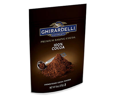 GHIRARDELLI Premium Baking Cocoa 100% Unsweetened Cocoa Powder, 8 oz Bag