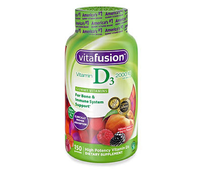 Vitafusion Vitamin D3 Gummy Vitamins Dietary Supplement Gummies 150 ct Bottle