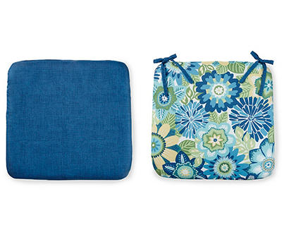 Summer Blooms Blueberry Outdoor Seat Cushions, 2-Pack