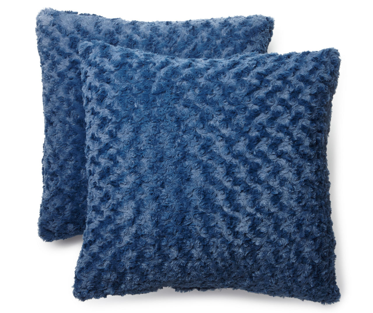 Cassandra Blue Faux Fur Throw Pillows 2 Pack Big Lots