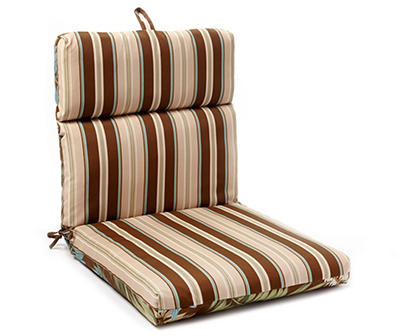 Fairbanks Botanical & Stripe Reversible Outdoor Chair Cushion