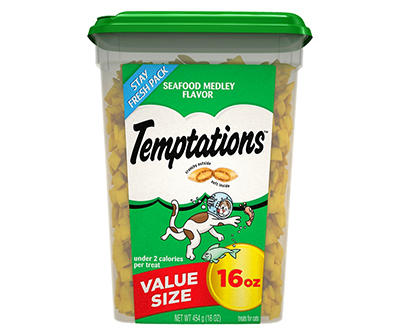 Temptations Seafood Medley Flavor Cat Treats 16 oz. Container