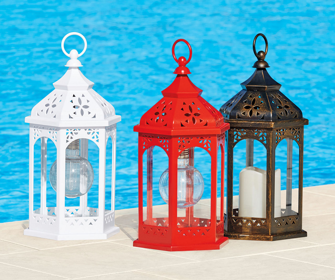 iHcrafts Moroccan Style Electric-Lantern LED Light Black Temple