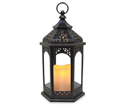13" Moroccan LED Lantern
