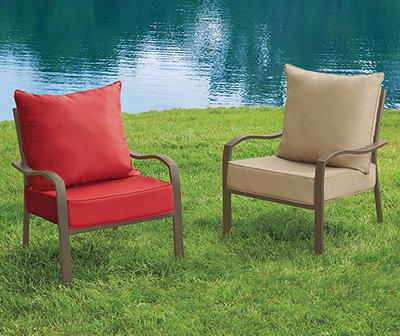 2 PC RED DEEP SEAT CUSHIONS