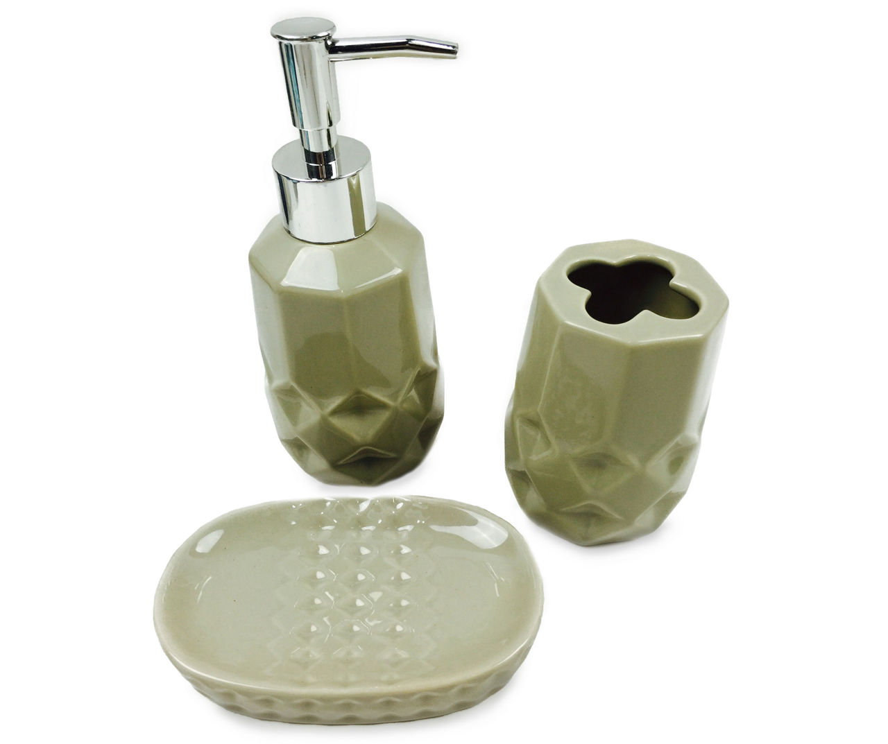 Just Home Taupe Bath Accessories 3Piece Set Big Lots