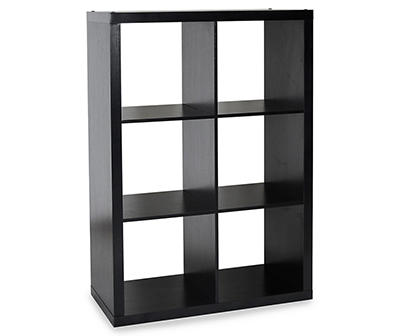 Stratford Black 6 Cube Storage Cubby, 6 Cube Bookcase Black