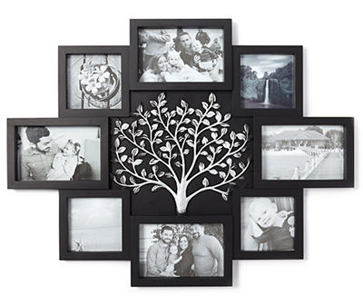 Collage Picture Frame 8 Openings Silver/Black Frame home decor housewarming gift 