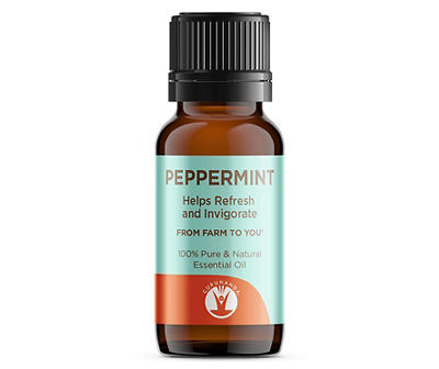 Pure Peppermint Essential Oil, 15 mL.