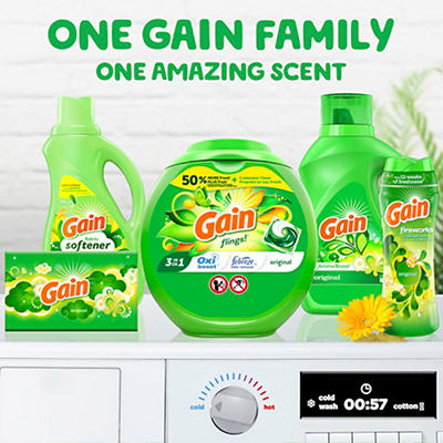Gain flings! Liquid Laundry Detergent Soap Pacs, HE Compatible, 81 Count, Long Lasting Scent, Original Scent