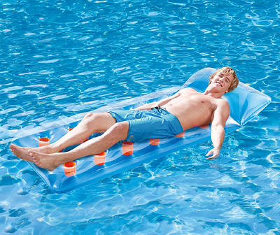 Blue & Orange Inflatable Pool Lounger Floats, 2-Pack