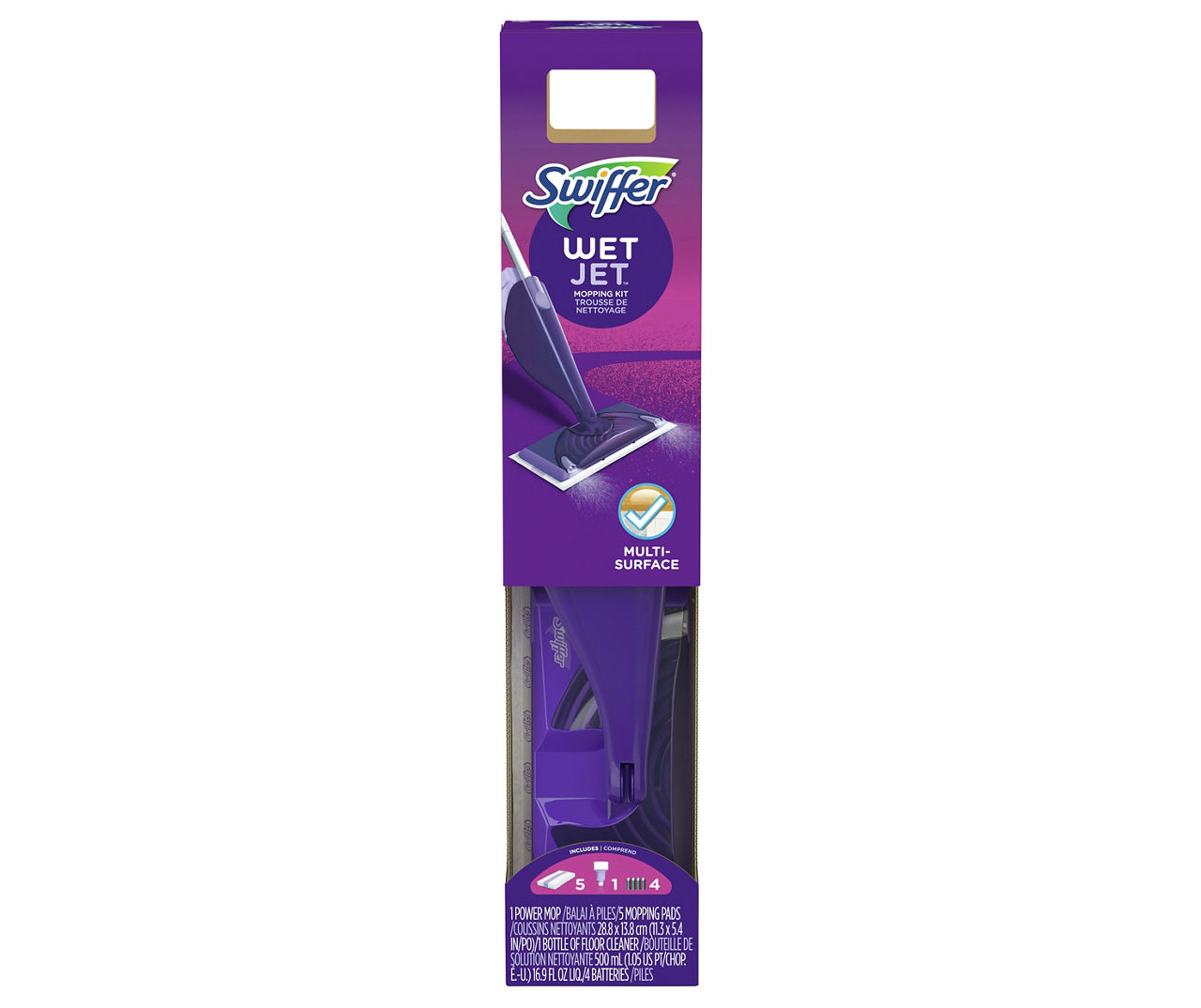 Swiffer WetJet Spray Mop Starter Kit (1-WetJet, 5-Pads, Cleaning