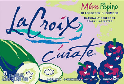 Curate Blackberry Cucumber Sparkling Water, 8-pack