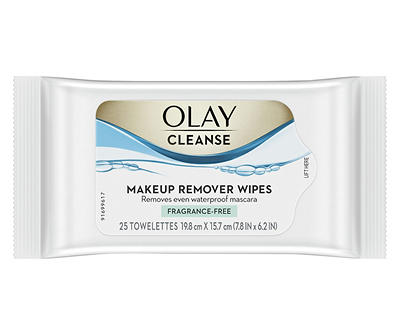 Olay Cleanse Makeup Remover Wipes, Fragrance Free, 25 count