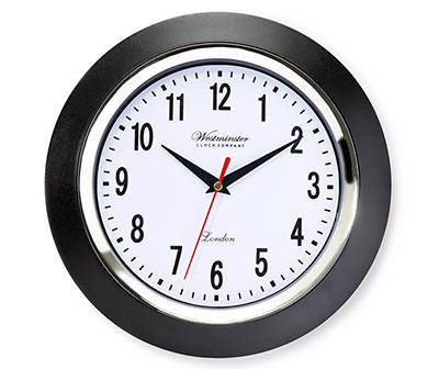 Black Clock with Chrome Trim, (10")