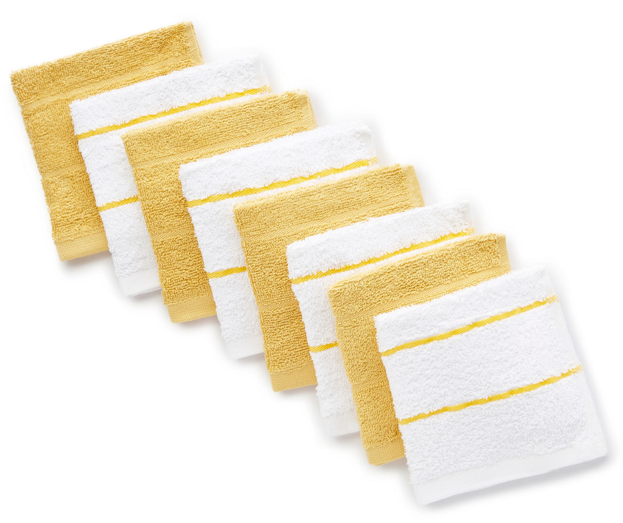 Master Cuisine Yellow & White Cotton Kitchen Towels, 4-Pack