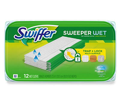 Sweeper Wet Mopping Cloths with Fresh Scent, 12-Count