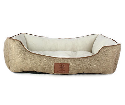 Taupe Herringbone Cuddler Pet Bed, (28