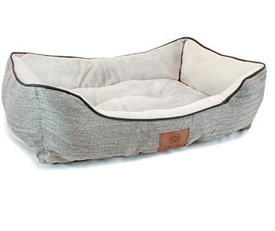 Gray Herringbone Cuddler Pet Bed, (28