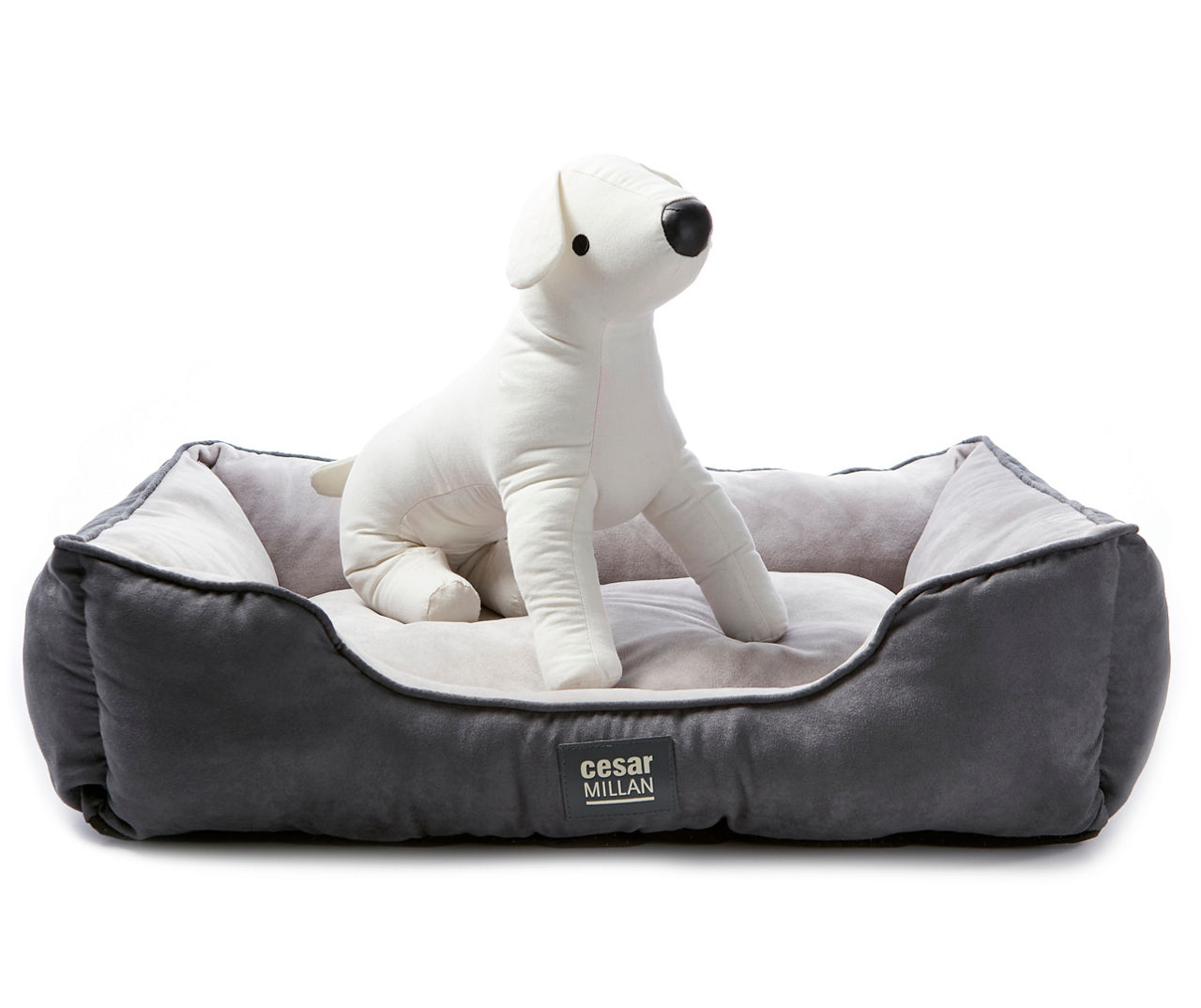 Gray Noble Bolster Pet Bed 24 x 30