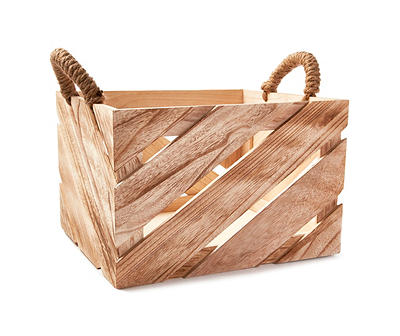 Home Essentials Small Natural Wood Crate