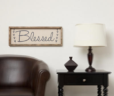 "Blessed" Wood & Linen Plaque