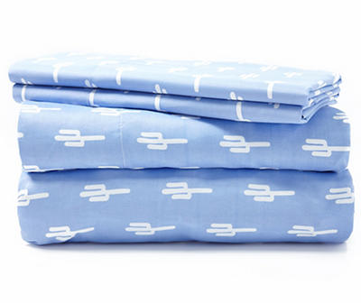 Just Home Blue & White Cactus Sheet Sets