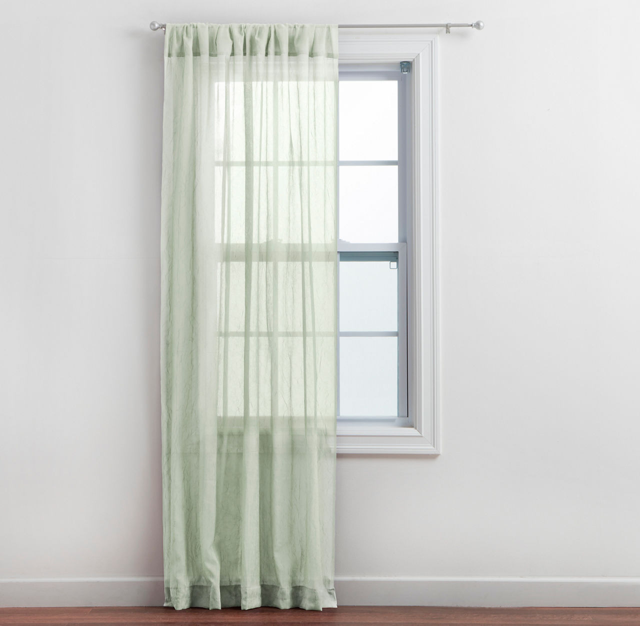 Aloe Crushed Voile Sheer Curtain Panel, (84")