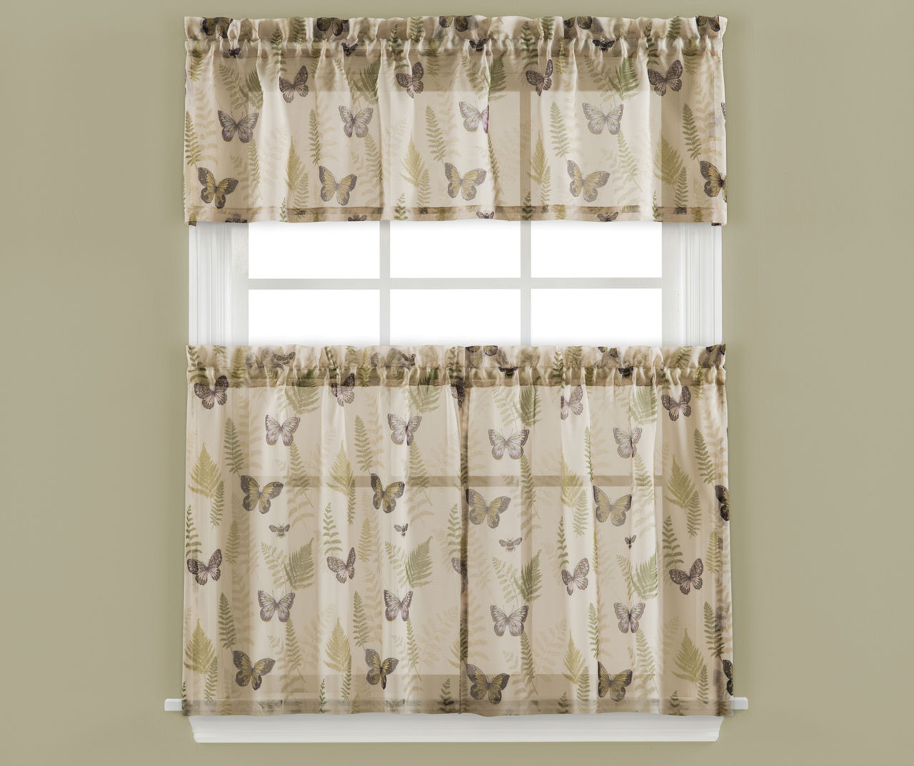 Living Colors Living Colors Kitchen Tier and Valance 3-Piece Set