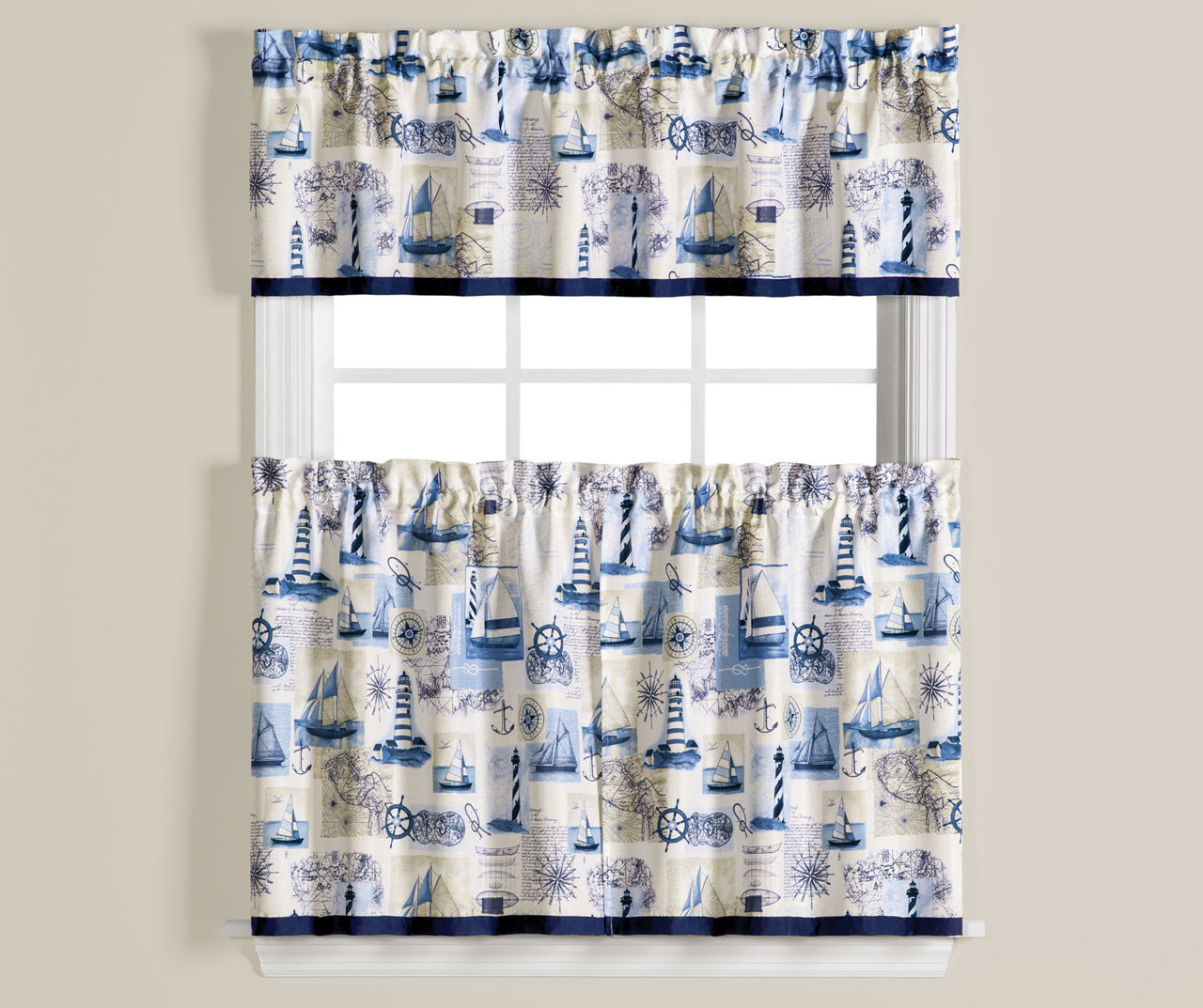 Living Colors Living Colors Kitchen Tier and Valance 3-Piece Set