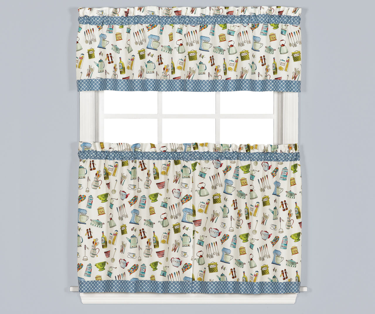 Living Colors Living Colors Kitchen Tier and Valance 3-Piece Set