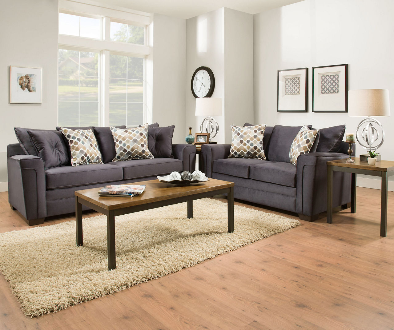 Lane flannel outlet charcoal sofa