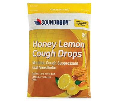 Honey Lemon Cough Drops, 80-Count
