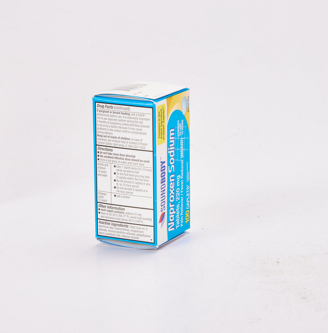 Naproxen Sodium 220 Mg. Pain Reliever & Fever Reducer Caplets, 100-Count