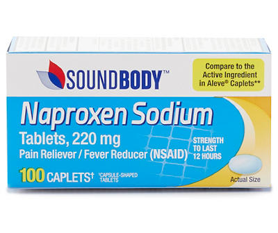 Naproxen Sodium 220 Mg. Pain Reliever & Fever Reducer Caplets, 100-Count