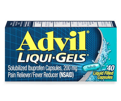 Advil Liqui-Gels Pain Reliever and Fever Reducer, Solubilized Ibuprofen 200mg, 40 Count, Liquid Fast Pain Relief