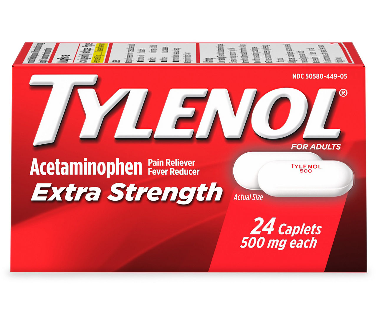 Tylenol Tylenol Extra Strength Caplets with 500 mg Acetaminophen, Pain