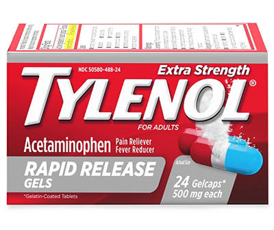 Extra Strength Rapid Release Gels with Acetaminophen, 24 ct