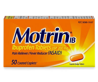 IB, Ibuprofen 200mg Tablets for Pain & Fever Relief, 50 ct.