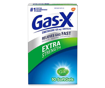 Gas-X Extra Strength Gas Relief Softgels with Simethicone 125 mg - 10 Count