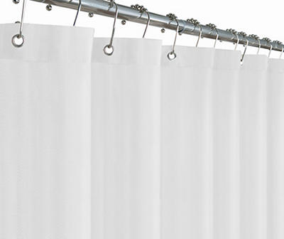 Zenna Home White Fabric Shower Liner, Grey Black Fabric Shower Curtain