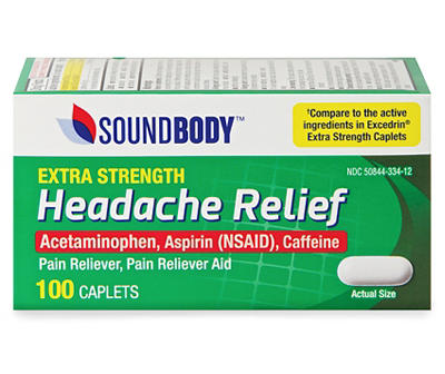 Extra Strength Headache Relief Caplets, 100-Count