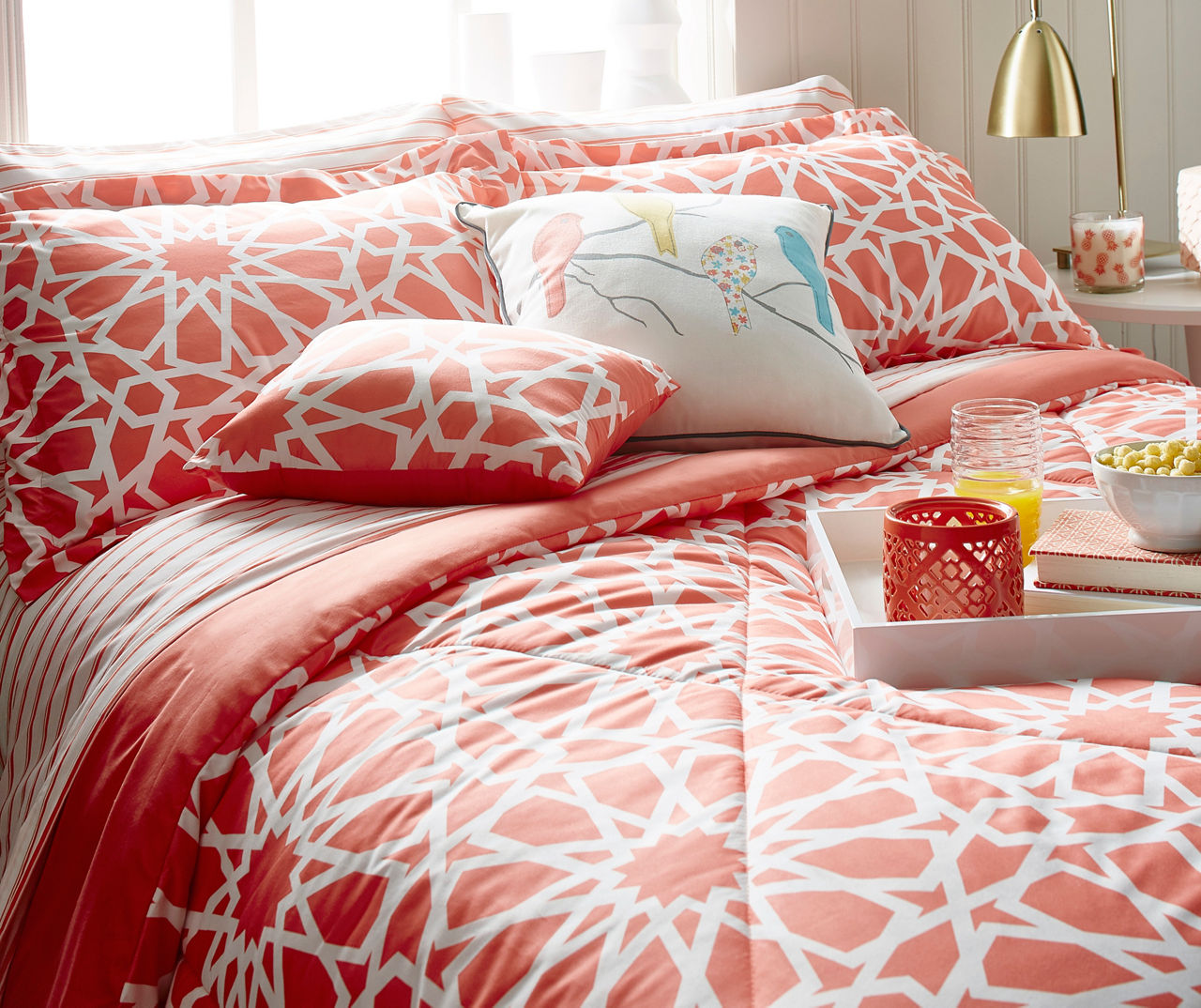 Coral deals comforter set