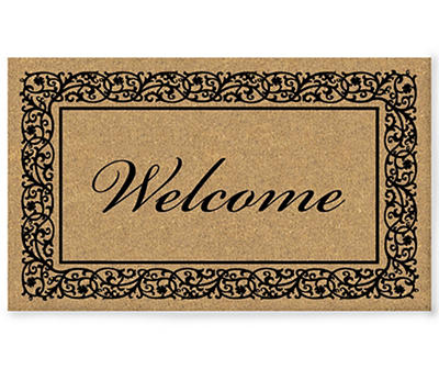 Elegant "Welcome" Coir Outdoor Doormat, (18" x 30")