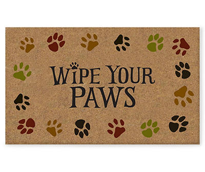 "Wipe Your Paws" Coir Outdoor Doormat, (18" x 30")