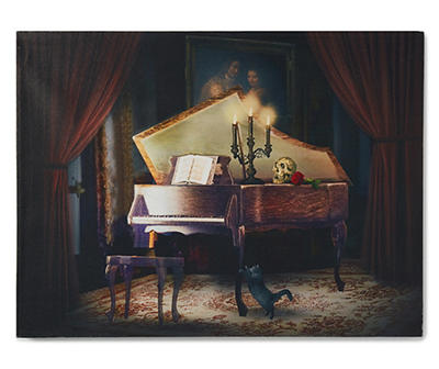 LED & Sound Haunted Piano Canvas