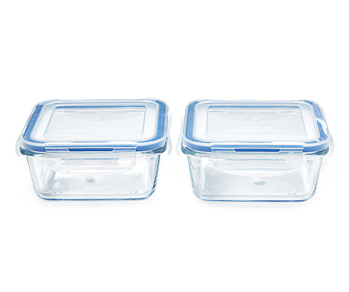 Circleware Snap Lid Rectangle Glass Container, 57 Oz.