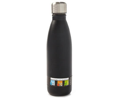 Cantini Matte Black 17 oz. Double Walled Screw Top Insulated Bottle