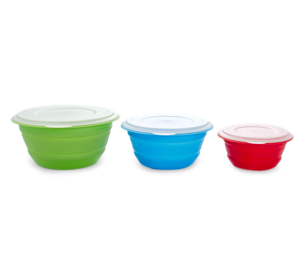 Wakeman Outdoors Collapsible Bowls with Lids in Blue (2-Pack) HW4700027 -  The Home Depot