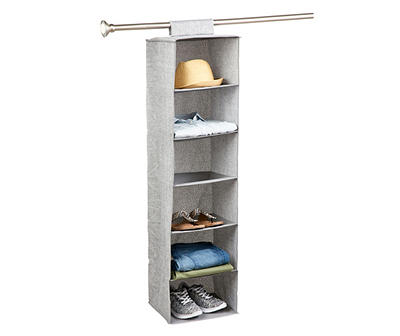 Gray 6-Shelf Hanging Closet Organizer